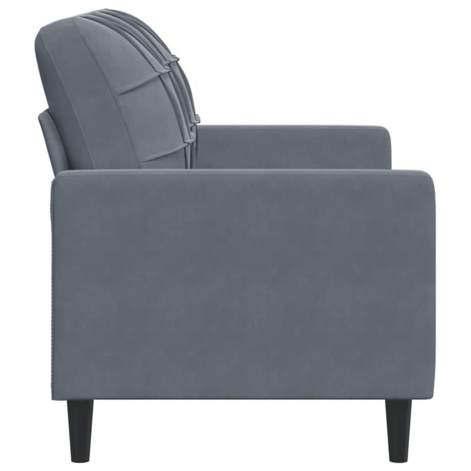 vidaXL Sofa 2-osobowa, ciemnoszary, 120 cm, tapicerowana aksamitem