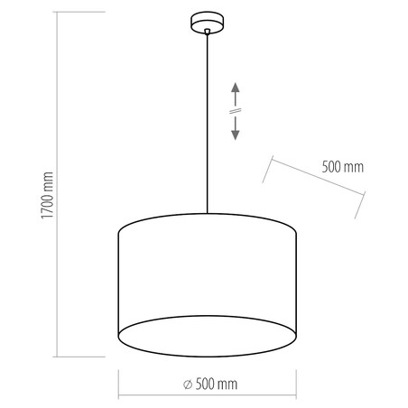Lampa biurowa wisząca abażurowa Tercino 6192 TK Lighting z tkaniny czarna