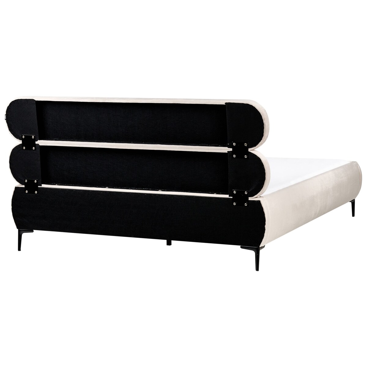 Łóżko Welur LESSAY 180 x 200 cm Jasnobeżowy