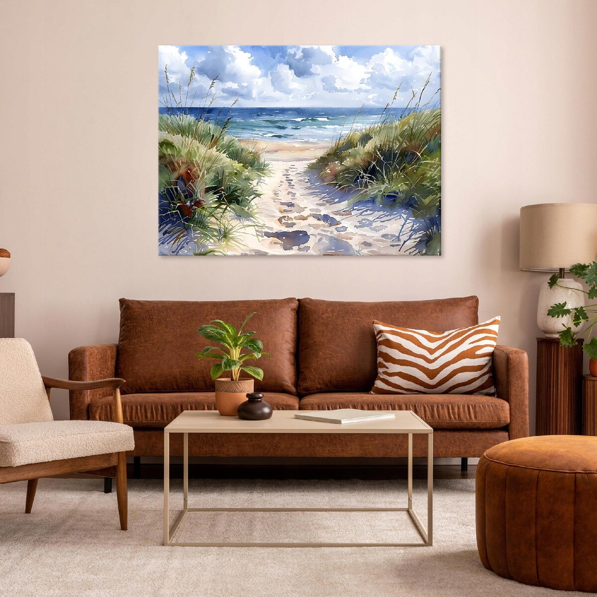 OBRAZ MORZE PLAŻA JAK MALOWANY NA PŁÓTNIE ŚCIANĘ SYPIALNIA SALON 100x70
