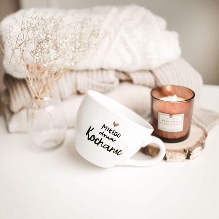 Kubek 500 ml - Miłego dnia kochanie ZŁOTE SERCE