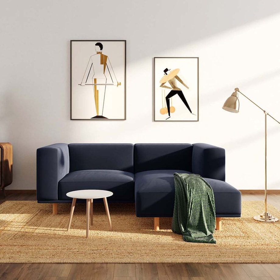 Kukumo sofa narożna prawa Granatowa