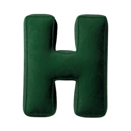 Poduszka literka H, butelkowa zieleń, 35x40cm, Posh Velvet