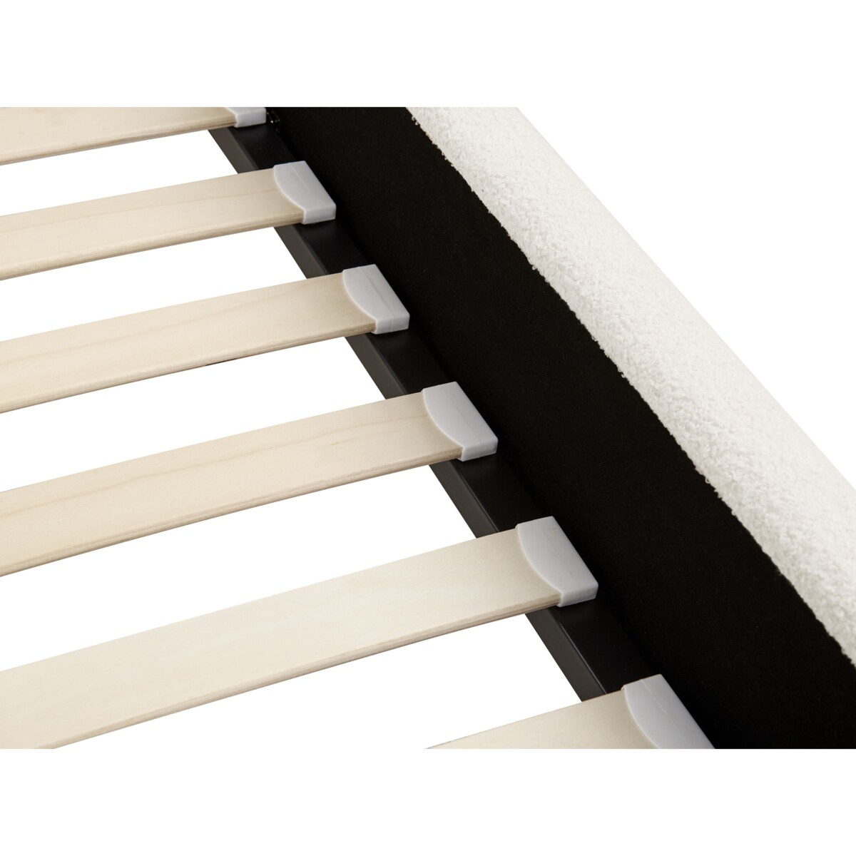 Łóżko Boucle AMBILLOU 180 x 200 cm Złamana biel