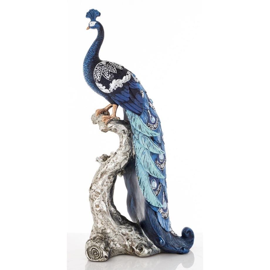 Dekoracja - Paw 40x20x12,5 cm ZAMPA-3 niebieski