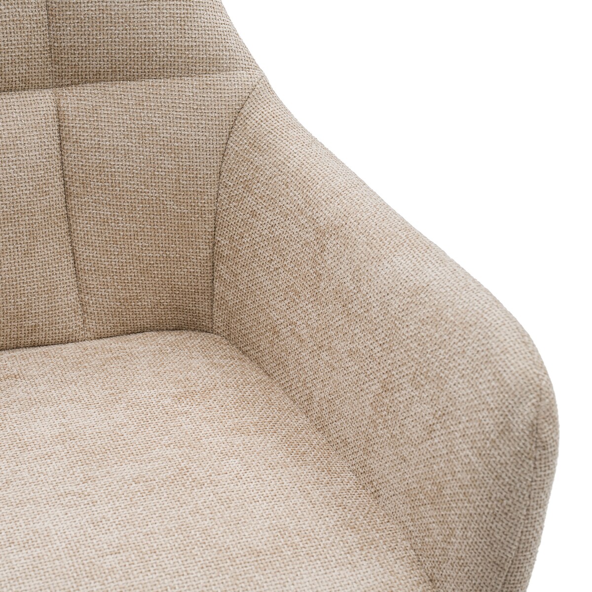 Krzesło tapicerowane obrotowe szenilowe do salonu LUGANO jasnobeżowe