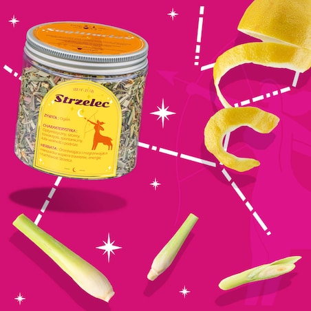 Herbata Zodiakalna STRZELEC herbaciany susz napar ziołowa mieszanka na astrologiczny prezent upominek podarunek dla osoby ze znakiem zodiaku STRZELCA