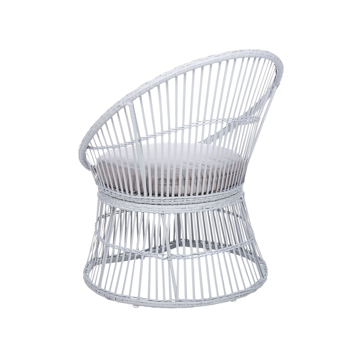 Zestaw mebli balkonowych z technorattanu biały MESYNA