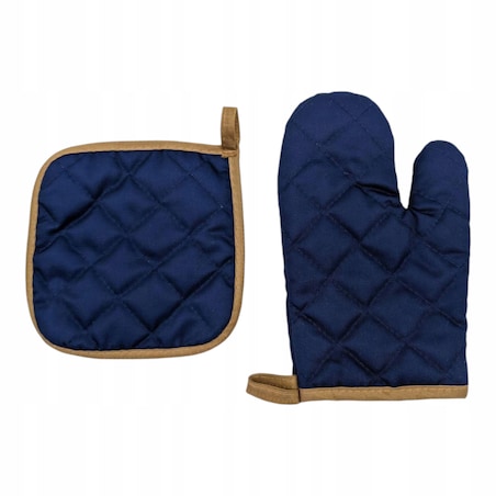 Rękawica kuchenna podwójna ochronna GRUBA pikowana + łapka + etui