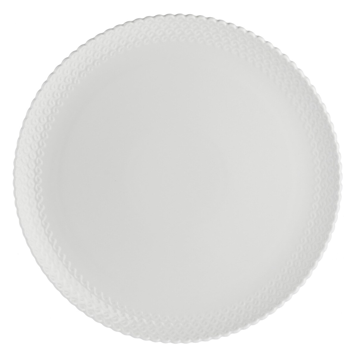 Duży talerz do ciasta Momenti - Biały, 34 cm