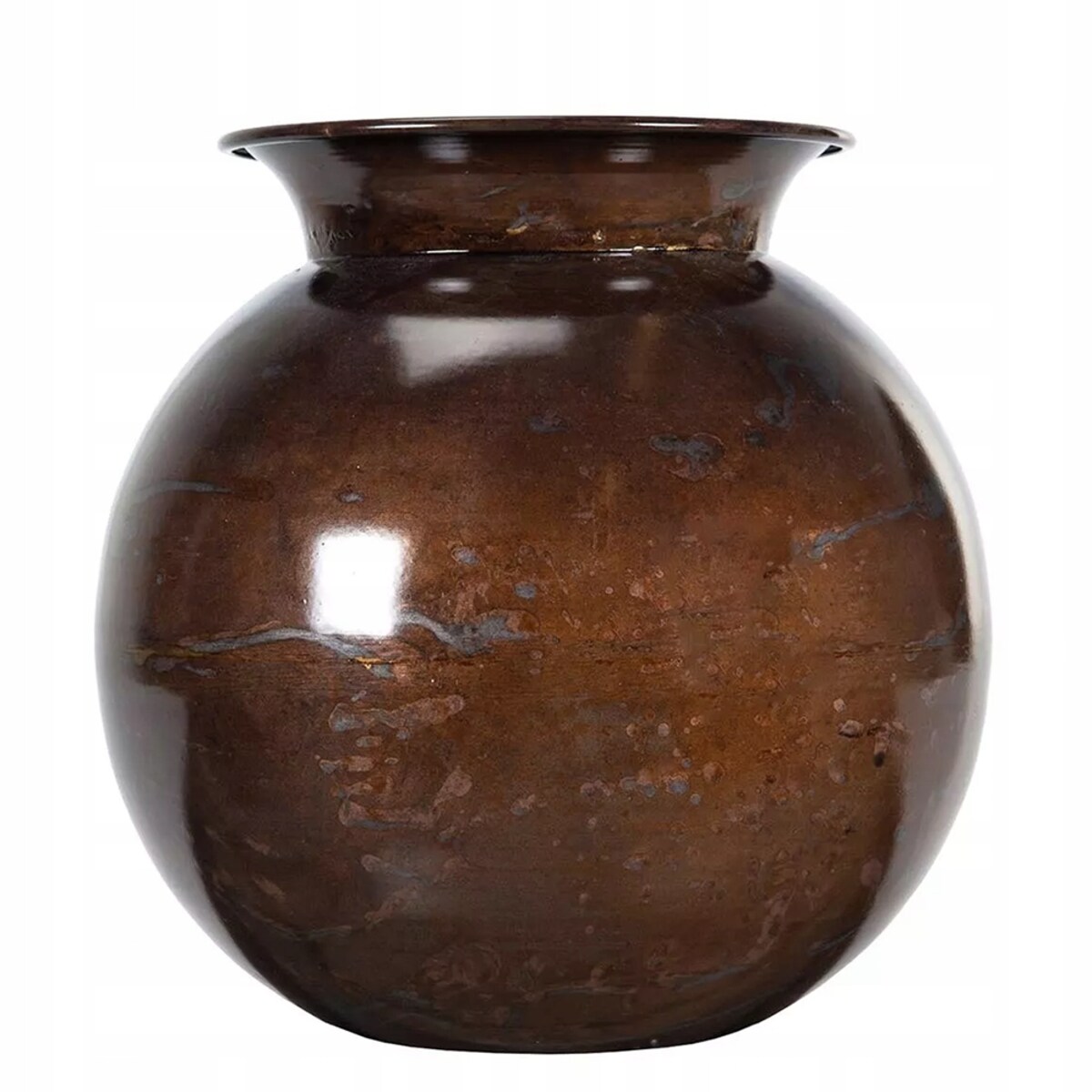 WAZON STYL LOFT okrągły metalowy rdzawy brąz na kwiaty gałązki śr. 25cm