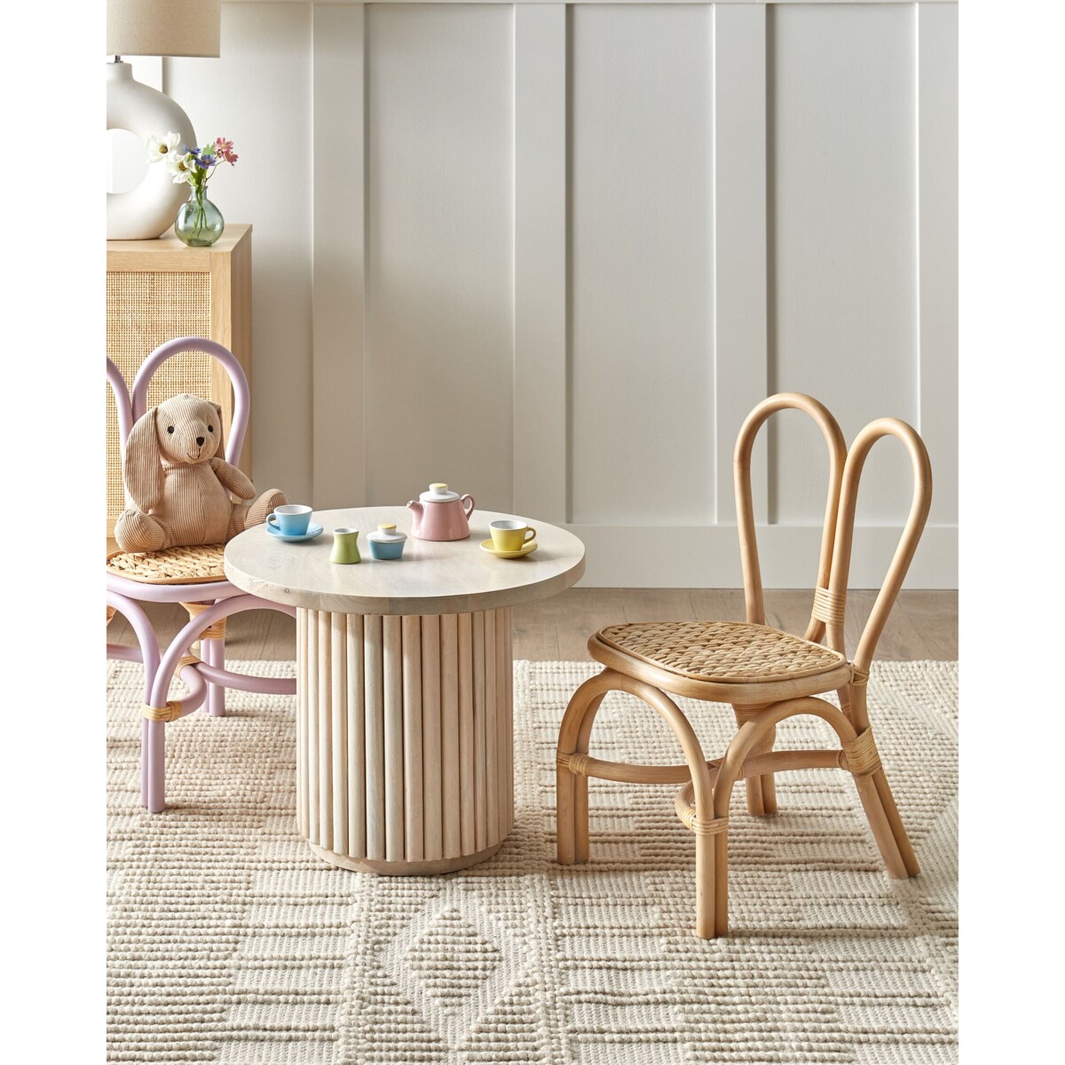 Krzesło rattanowe dla dzieci naturalne DESIMI