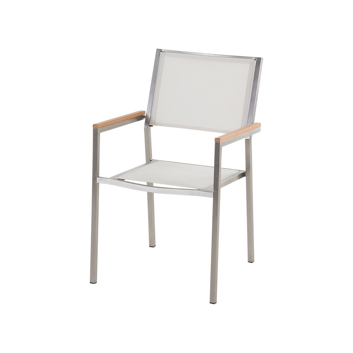 Zestaw ogrodowy stół granit palony dzielony blat czarny i 8 krzeseł białych GROSSETO