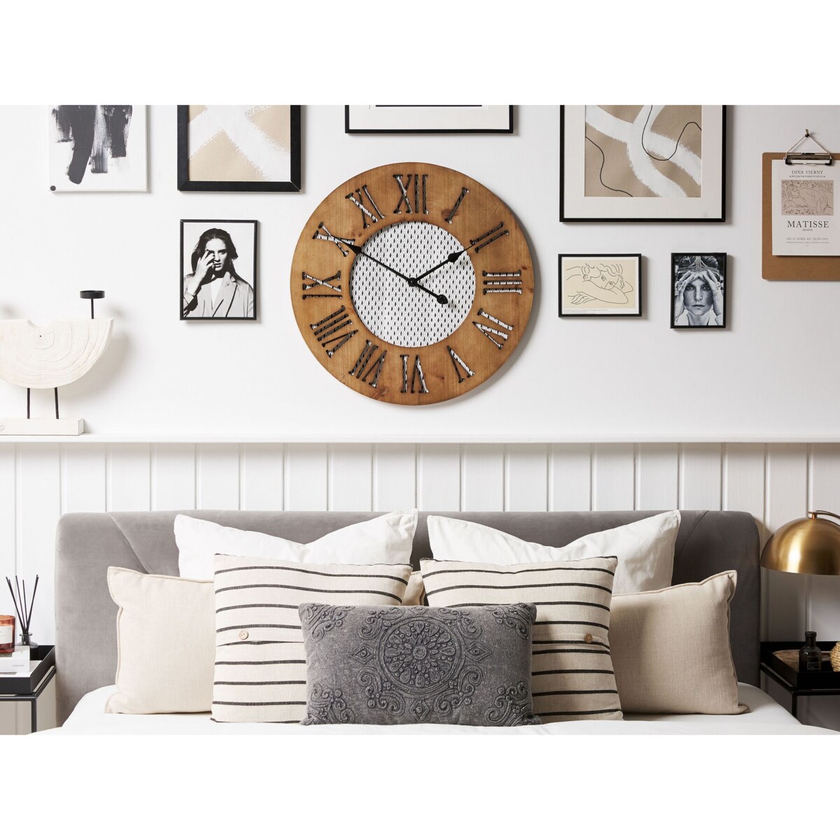 Zegar ścienny ø 60 cm ciemne drewno CUILCO