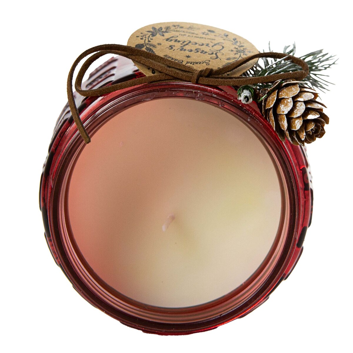 Świeczka Zapachowa Świeca Świąteczna Zapach Drzewny Dekoracja Czerwona