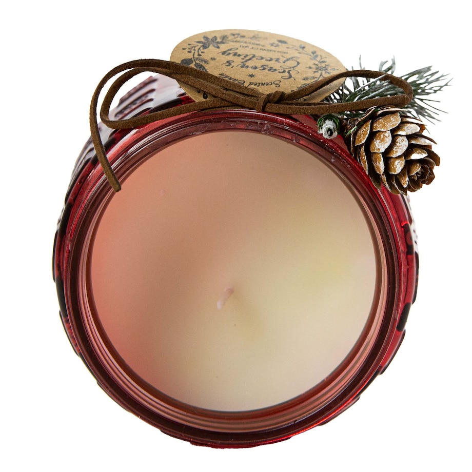 Świeczka Zapachowa Świeca Świąteczna Zapach Drzewny Dekoracja Czerwona