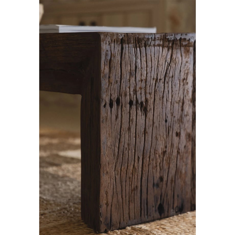 Stolik kawowy prostokątny 120x60 cm z drewna z odzysku, Juvira