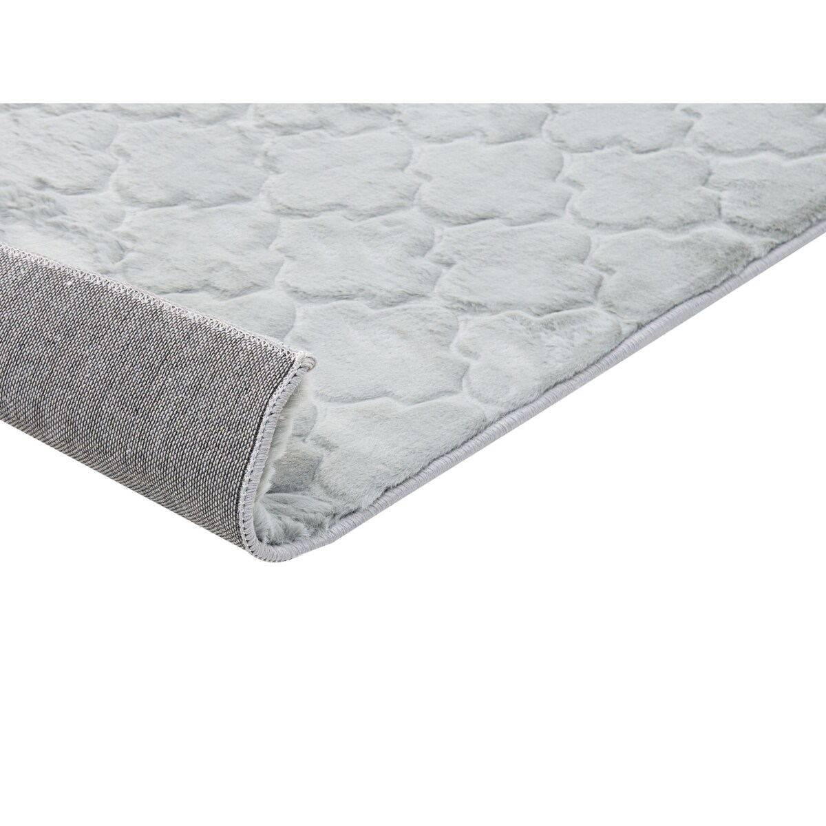 Dywan sztuczne futro królika 80 x 150 cm jasnoszary GHARO
