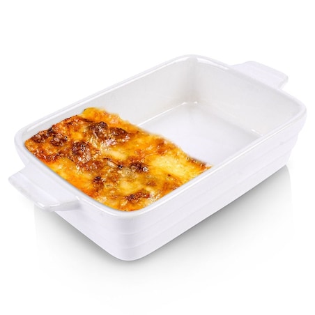 Naczynie Żaroodporne Ceramiczne Białe 19 x 11 x 4 cm do Piekarnika Pieczenie