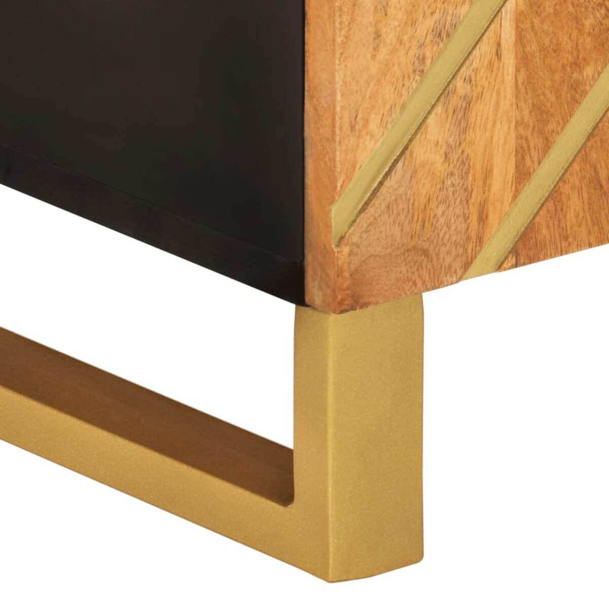 vidaXL Szafka pod TV, brązowo-czarna 105x33,5x46 cm, lite drewno mango