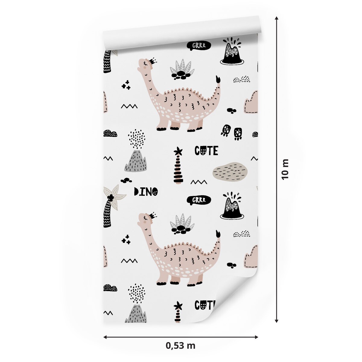 Tapeta Ścienna Dla Dzieci Dinozaury Wulkany Bajka Styl Skandynawski