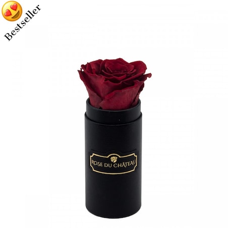 Czerwona Wieczna Róża w Czarnym Mini Boxie