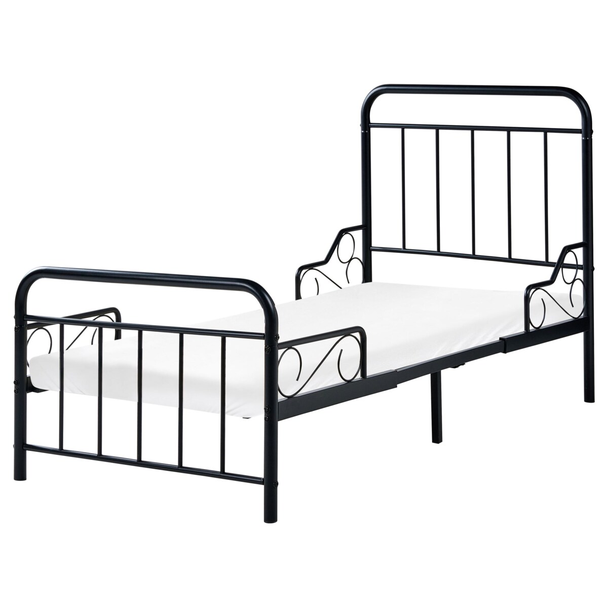 Rozsuwane łóżko dziecięce Metal ANAIS 90 x 200 cm Czarny