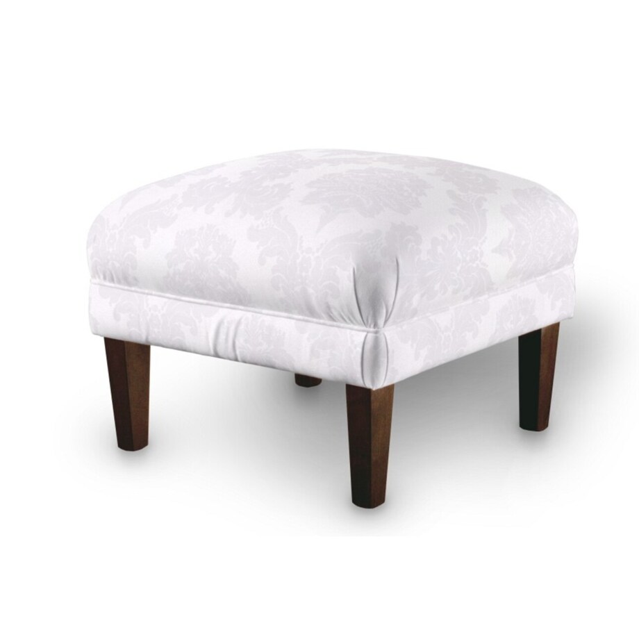 Podnóżek do fotela, liście akantu na białym tle , 56 x 56 x 40 cm, Damasco