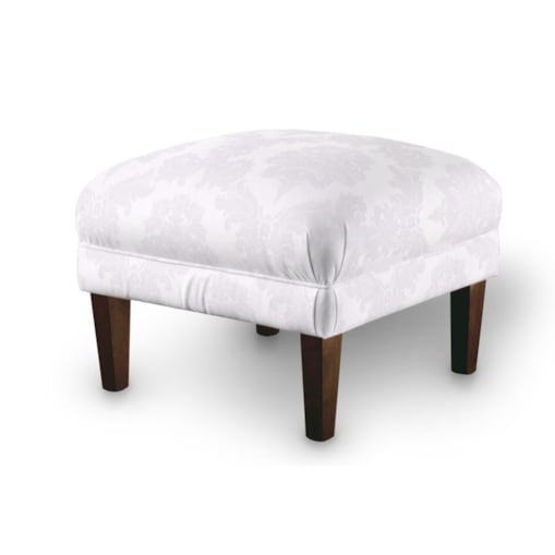 Podnóżek do fotela, liście akantu na białym tle , 56 x 56 x 40 cm, Damasco