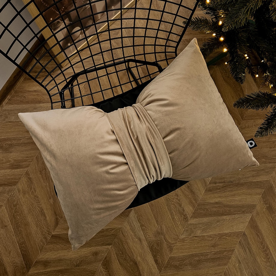 Poduszka XMAS wzór XM48 | Kokarda piaskowa 40 x 60 cm