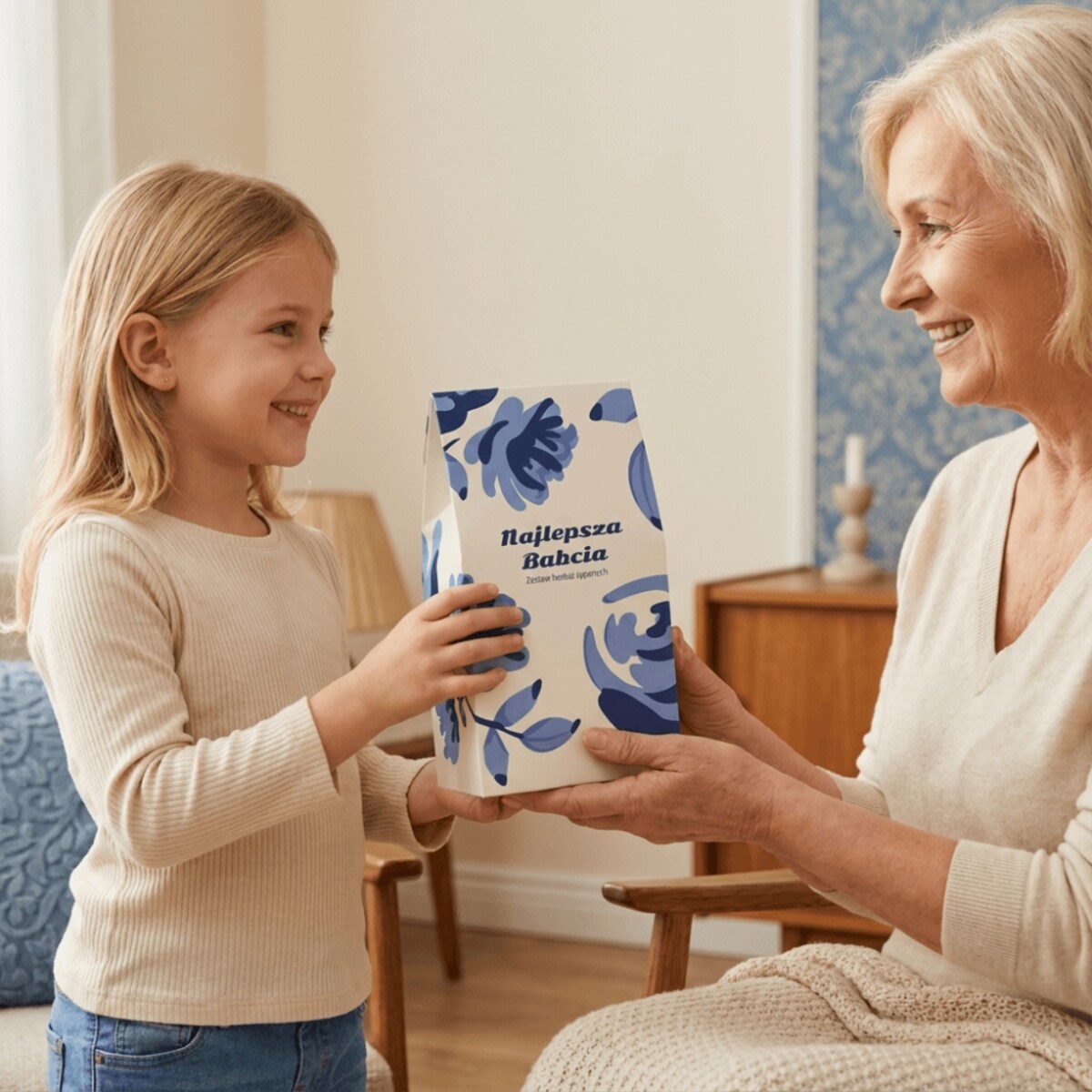 PREZENT UPOMINEK PODARUNEK NA DZIEŃ BABCI URODZINY 10 SMAKÓW HERBAT SYPANYCH PREMIUM GIFT BOX KOSZ PUDEŁKO ZESTAW PREZENTOWY UPOMINKOWY