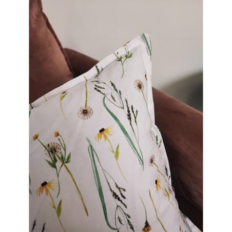 Bawełniana poszewka w łąkowe kwiaty 45x45