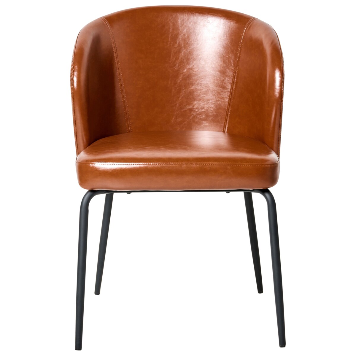 Zestaw 2 krzeseł do jadalni ZANA Ekoskóra Złoty brąz