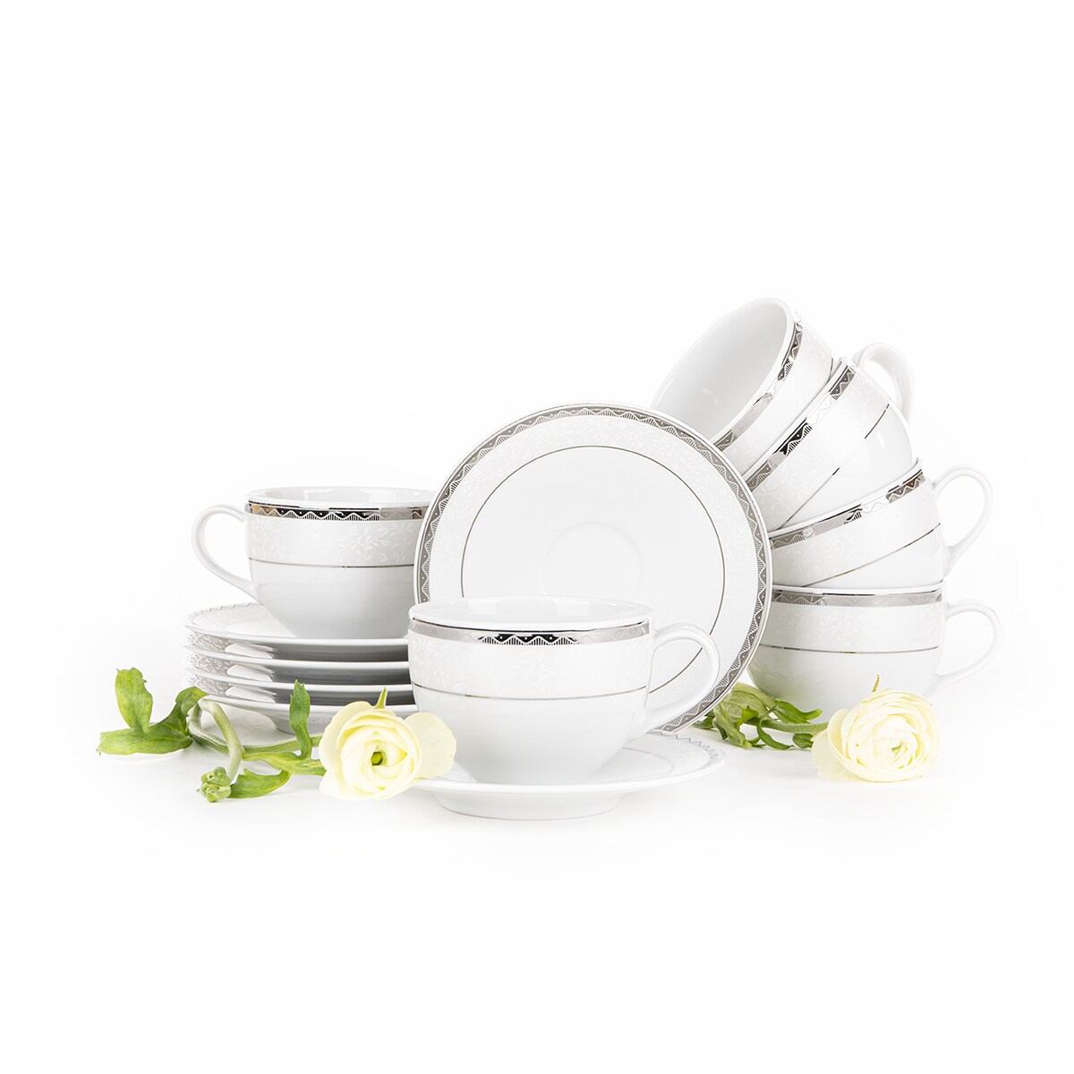 Komplet filiżanek 6os. (12el.) AMELIA PLATYNA
