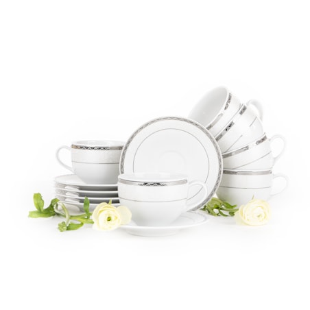 Komplet filiżanek 6os. (12el.) AMELIA PLATYNA