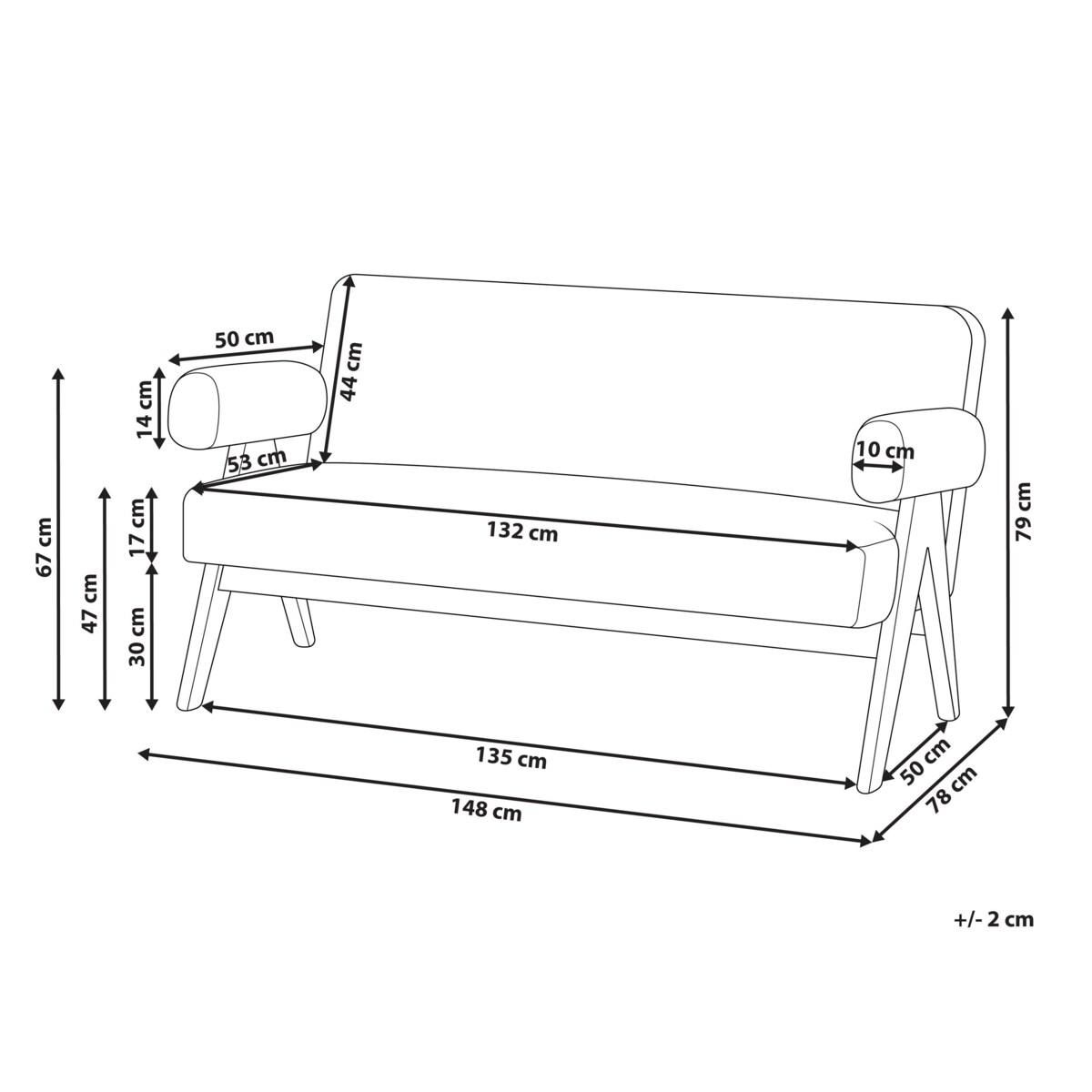 Sofa TAMRE Boucle Zielony dla 2 osób