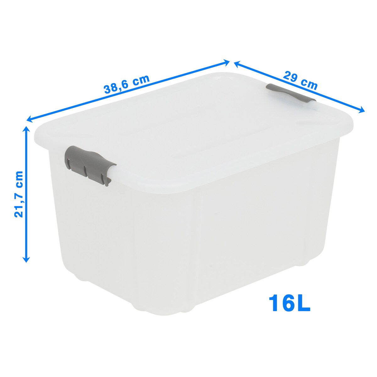 Pojemnik Plastikowy Pudełko 16 L Plastikowe Zamykany Z Pokrywką Pudło Box Do Przechowywania Na Zabawki Dokumenty Ubrania