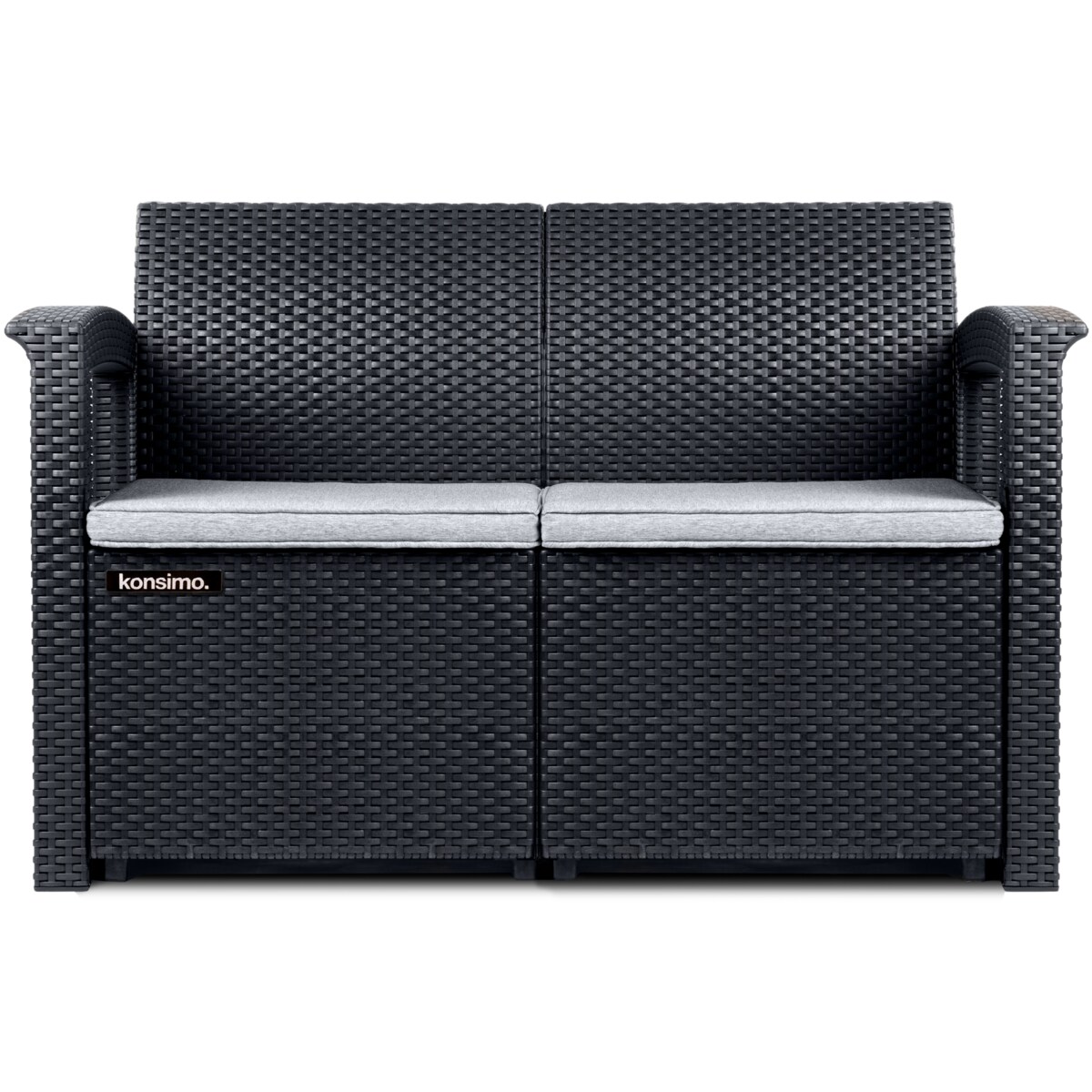 KONSIMO NEOMENS Meble ogrodowe wykonane z ciemnoszarego rattanu high-tech
