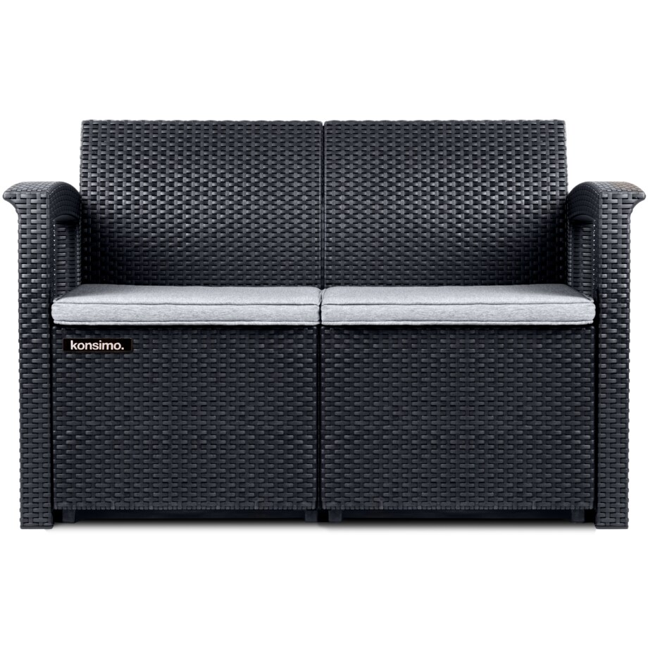 KONSIMO NEOMENS Meble ogrodowe wykonane z ciemnoszarego rattanu high-tech