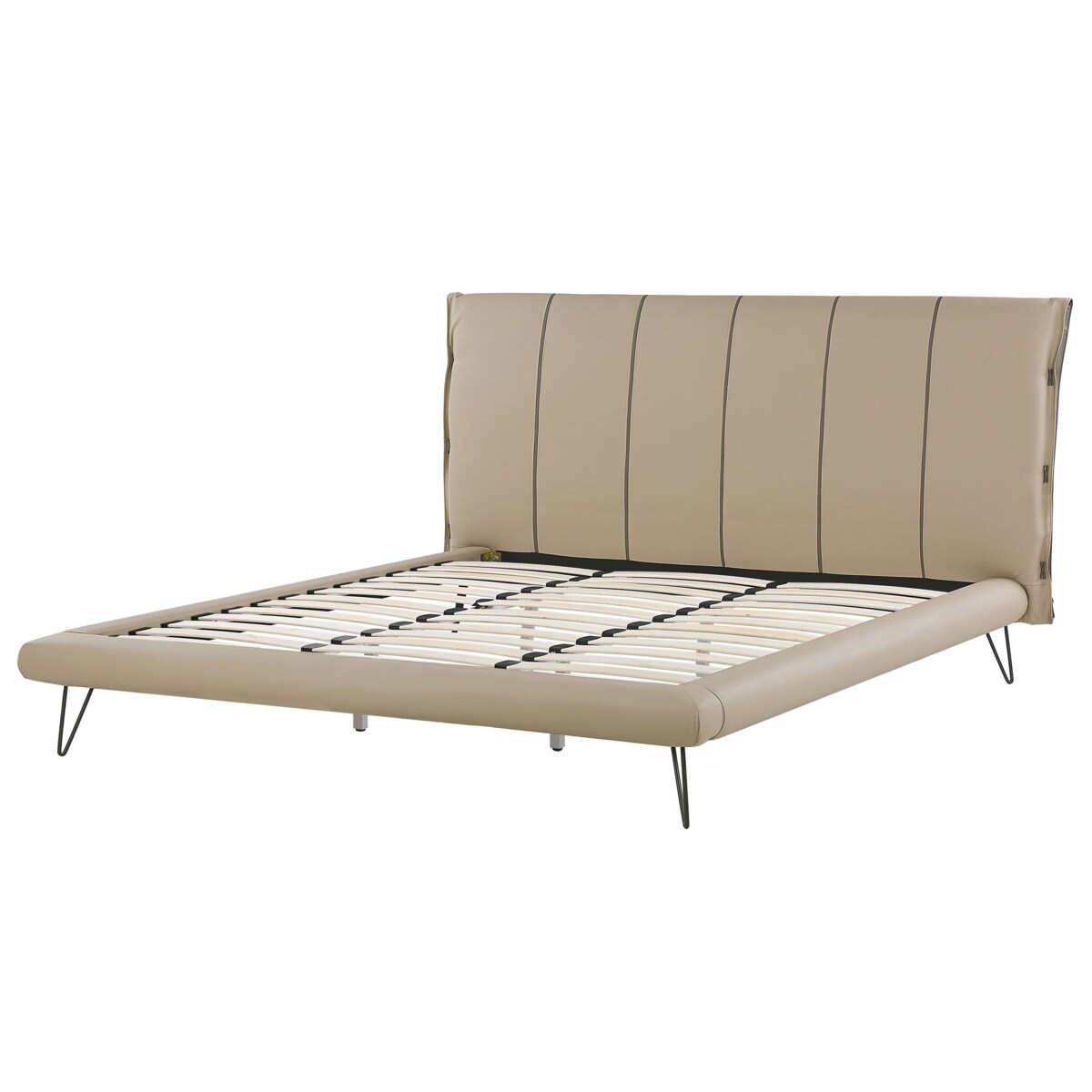 Łóżko ekoskóra 180 x 200 cm beżowe BETIN