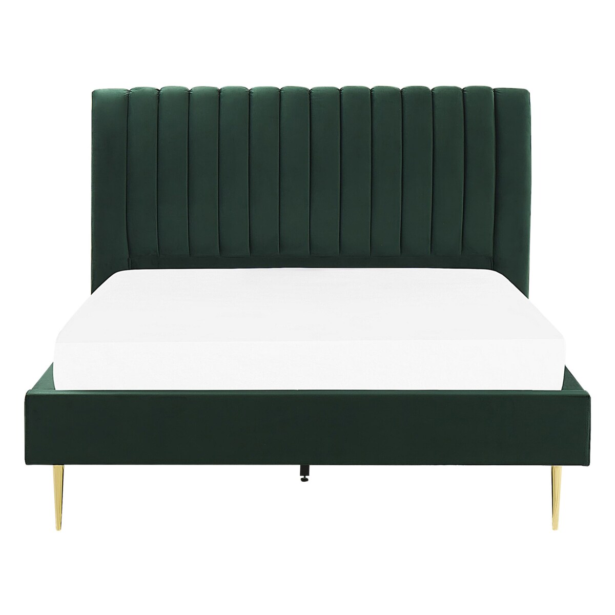 Łóżko welurowe 160 x 200 cm zielone MARVILLE