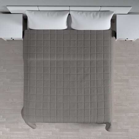 Narzuta pikowana w kratę 130x210 grafit