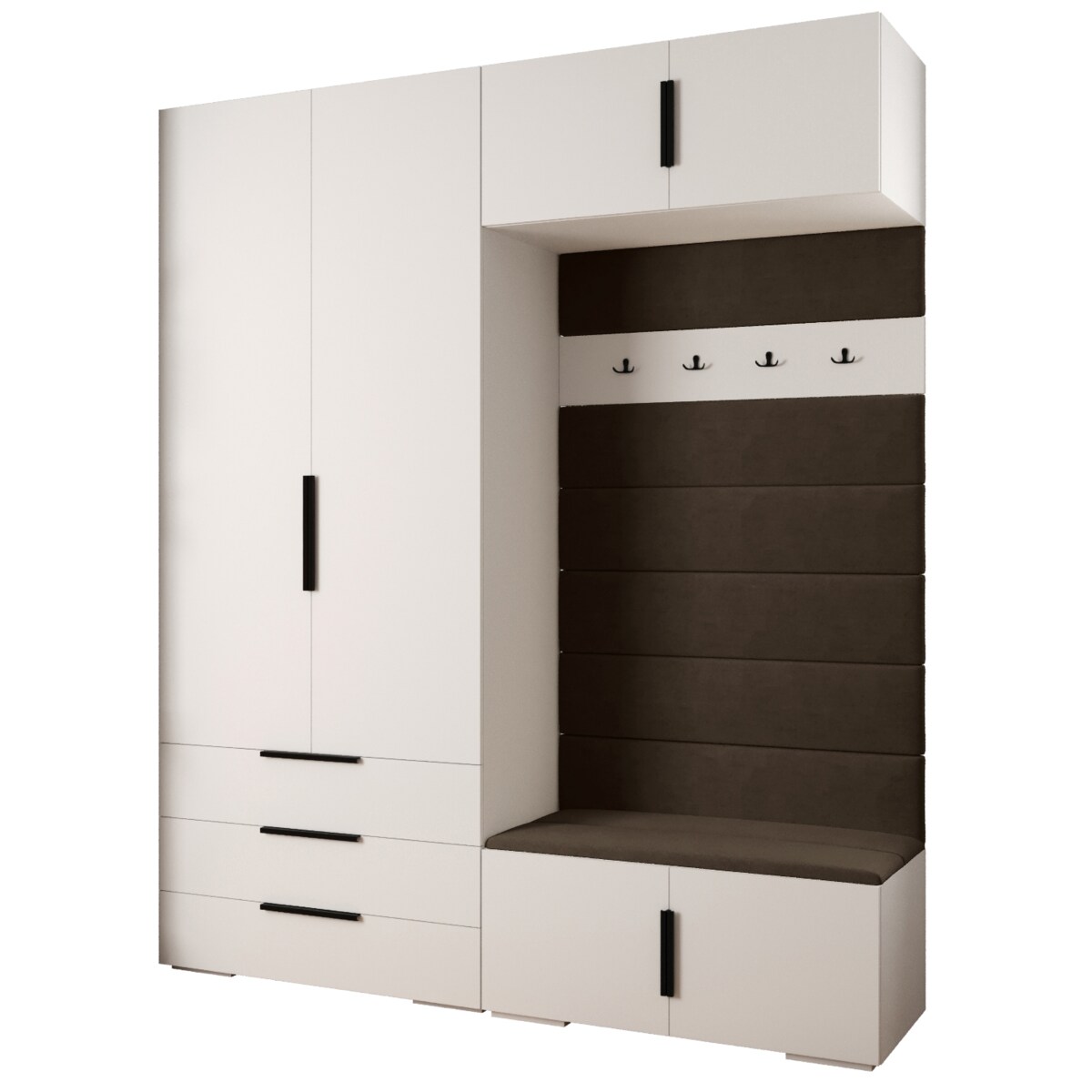 Garderoba do przedpokoju INOVA 1 Z12 biały+czarny+manila04