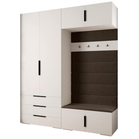 Garderoba do przedpokoju INOVA 1 Z12 biały+czarny+manila04