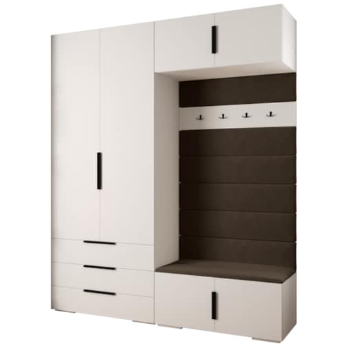 Garderoba do przedpokoju INOVA 1 Z12 biały+czarny+manila04