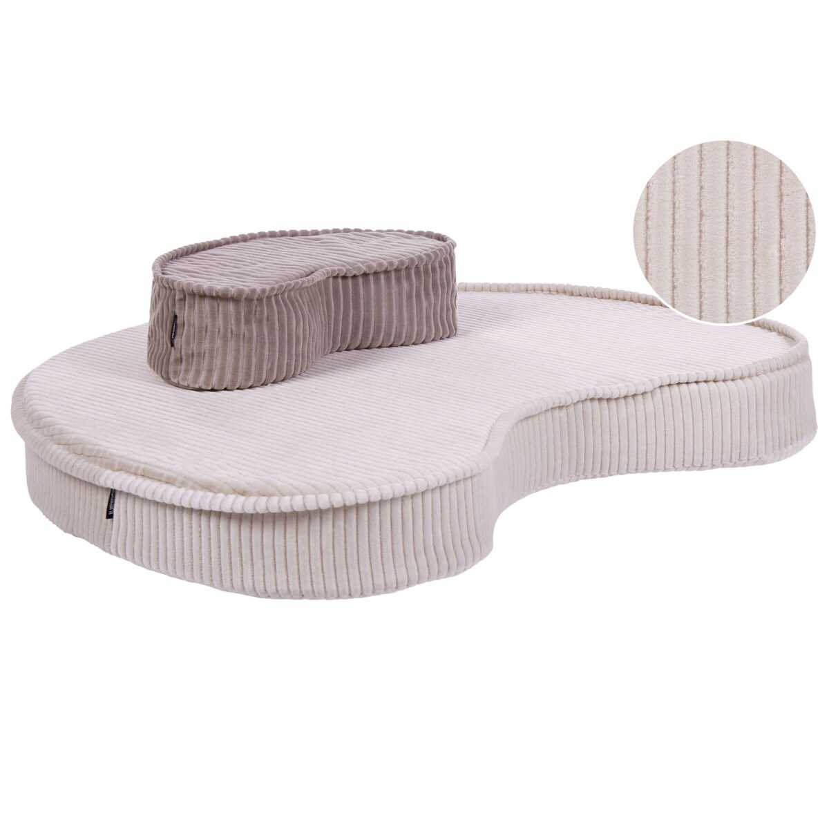 Poduszka podłogowa Pufa dla dzieci NILI Welur Jasnobeżowy