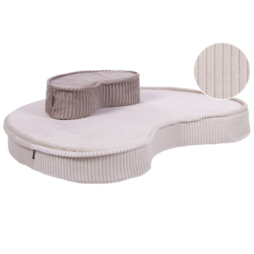 Poduszka podłogowa Pufa dla dzieci NILI Welur Jasnobeżowy