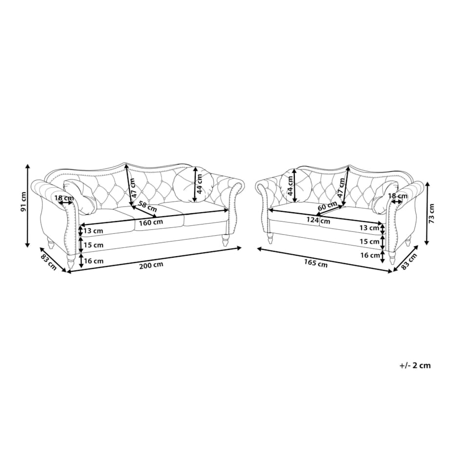 Komplet wypoczynkowy welurowy 5-osobowy beżowy SKIEN