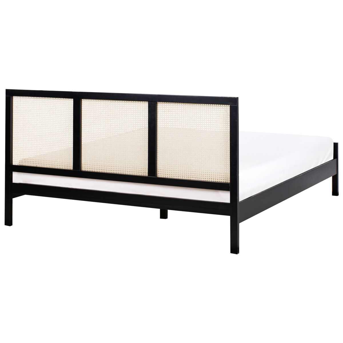 Łóżko Drewno sosnowe SALERNAS 180 x 200 cm Czarny