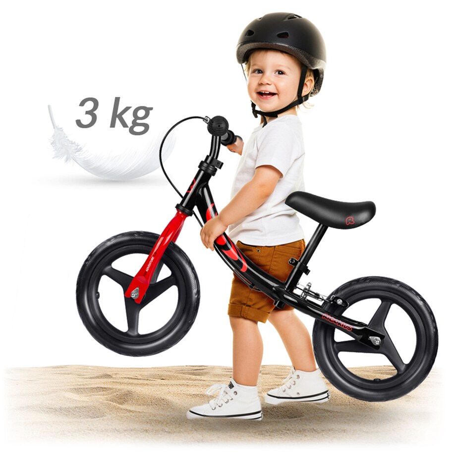 Rowerek biegowy dla dzieci rower dziecięcy lekki Fun Adventure Ricokids czarno-czerwony